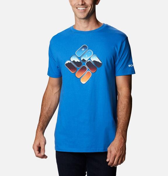 Columbia PFG T-Shirt Blue For Men's NZ27084 New Zealand